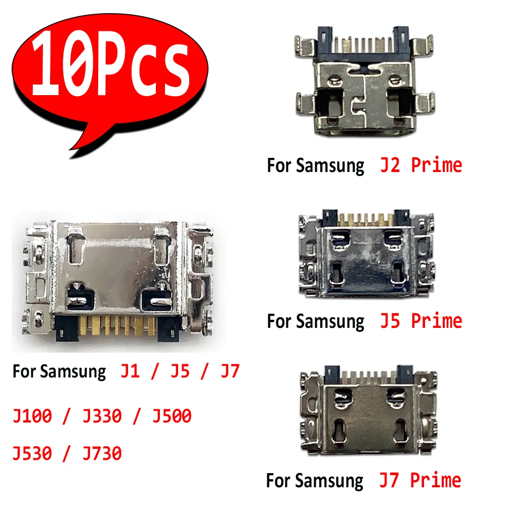 10 Stuks, NIEUWE Lader Micro USB Poort Opladen Dock Connector Socket Voor Samsung J5 J7 J330 J530 J730 J1 J100 J500 J2 J5 J7 Prime