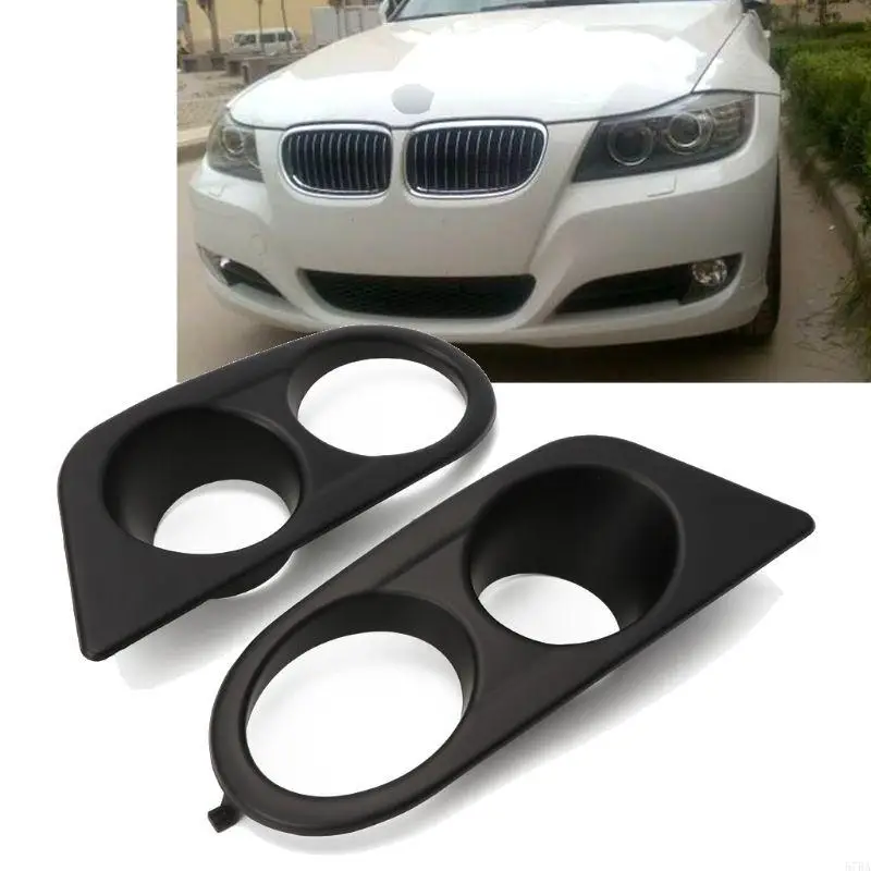 

57BA 2x Dual Hole LED Fog Lamp Cover Headlight Front Bumper for E46 2001-2006
