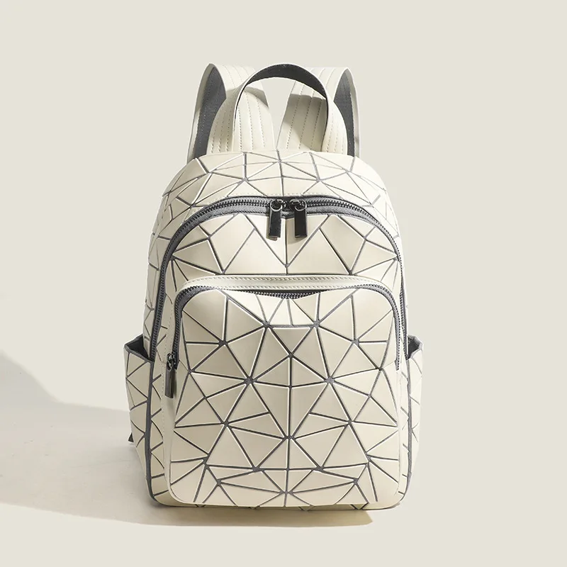 New Korea female Backpacks Women Large Capacity Geometric Backpack Bag Female Drawstring Holographic Backpack School Bag