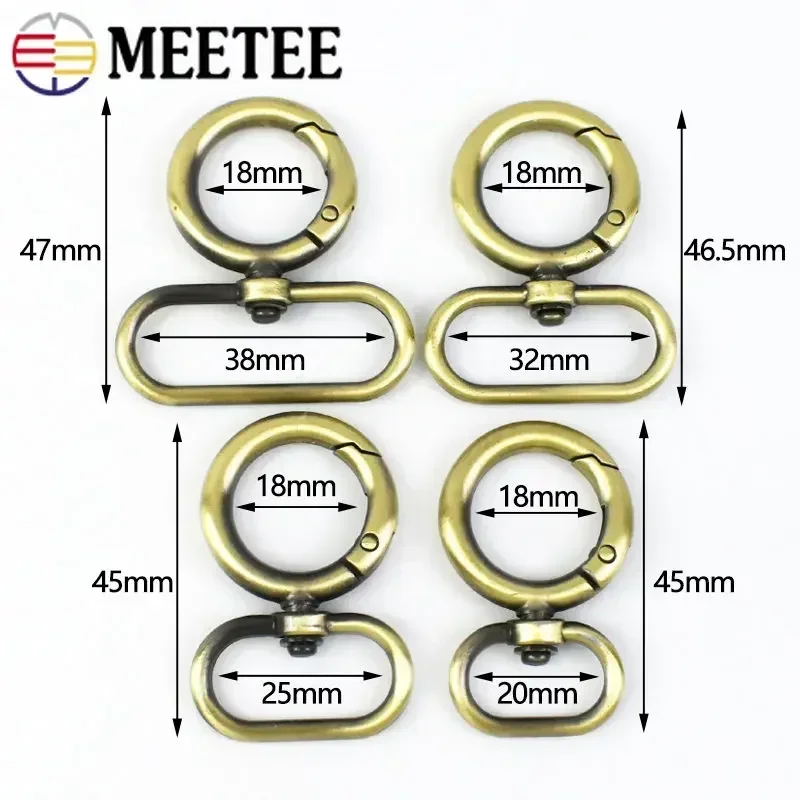 10/20Pc 12-38mm Metal Carabiner Buckle Bag Strap Snap Ring Hook Clip Trigger Spring O Rings Dog Collar Connector Clasp Accessory