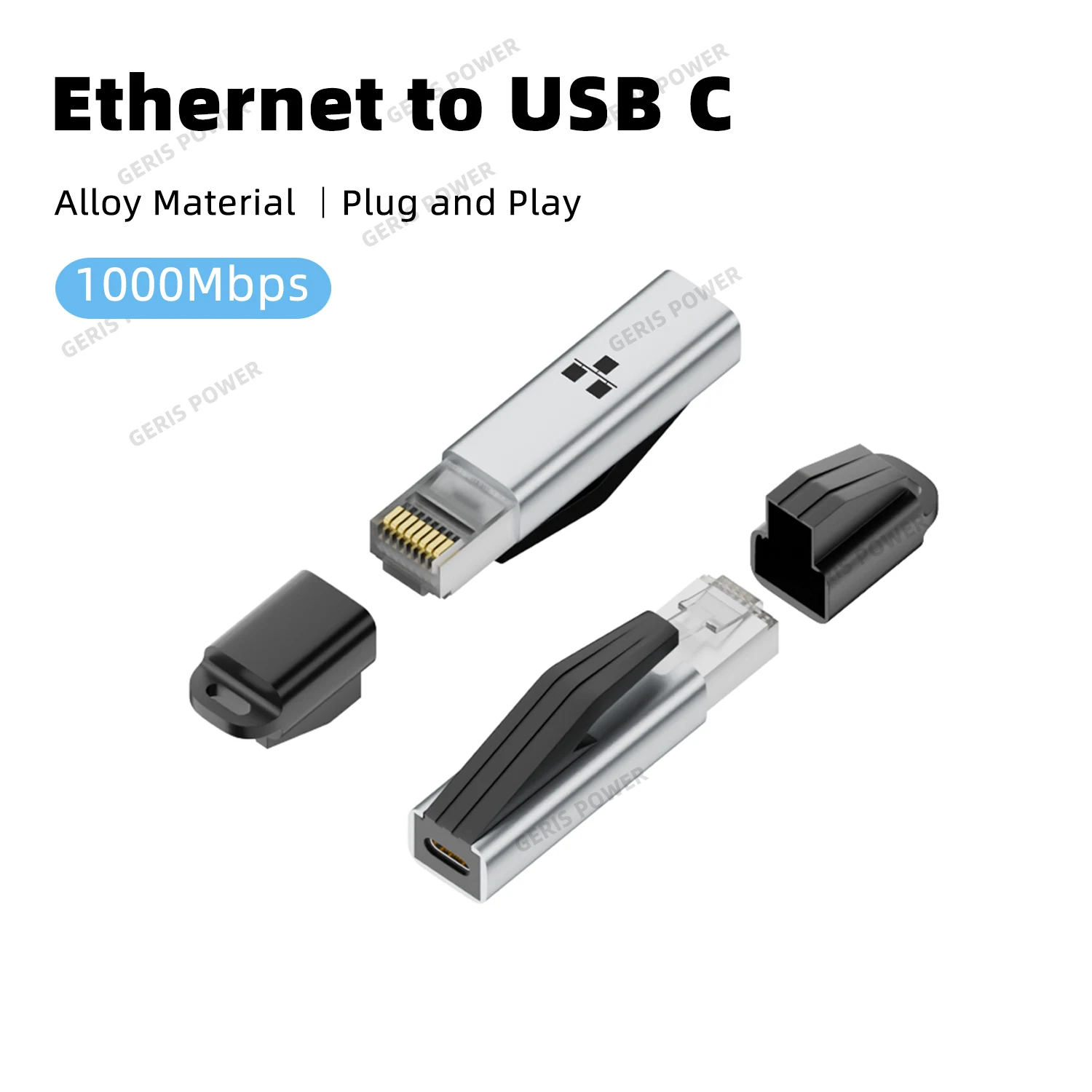 

USB C to Ethernet Adapter 1000Mbps Gigabit Type C to RJ45 Network Converter DC Power Connector for MacBook PC Laptop Projector