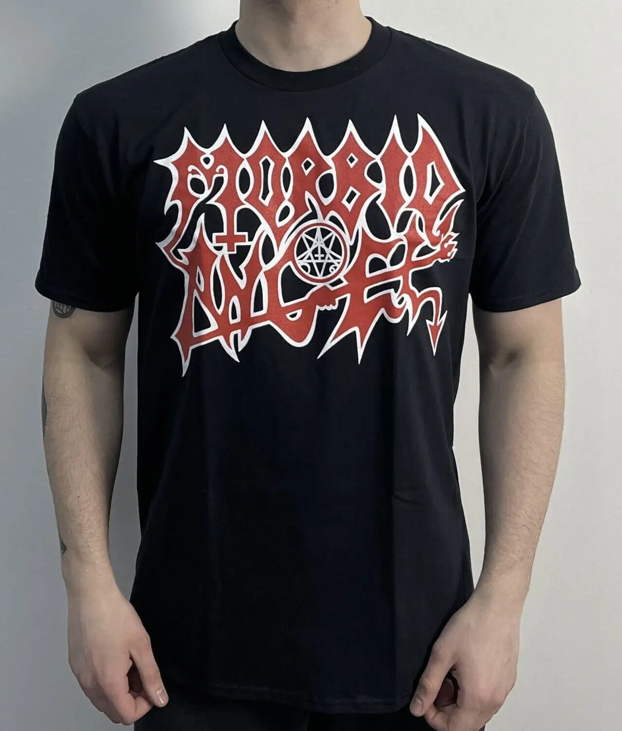 Morbid Angel Red Logo (Gildan) Black T-Shirt death obituary