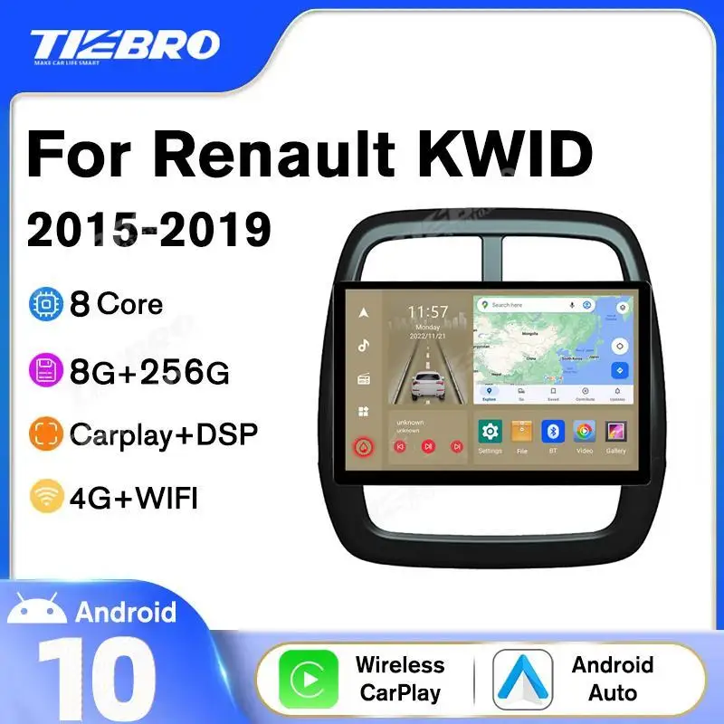 Tiebro 13'' Android10 Car Radio For Renault KWID 2015-2019 Auto Stereo Video Multimedia Player 1920*1200P Navigation GPS Carplay