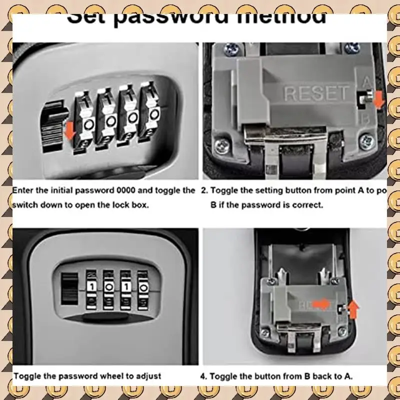 A003 2X Key Cabinet Organizer, Key Lock Box, Wall Mounted Waterproof Key Storage Lock Box With Mounting Kit