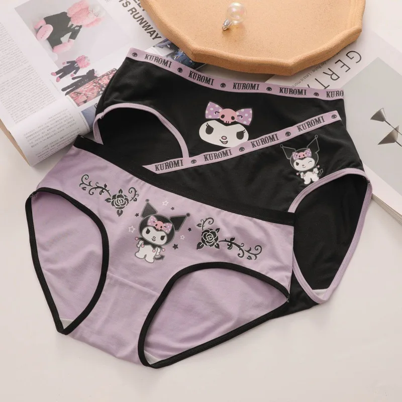 Japanese Sanrio Kuromi Printed Underwear Women Without Scars Sexy Panties Lingerie for Girls Cute Soft Girl Panties Thongs