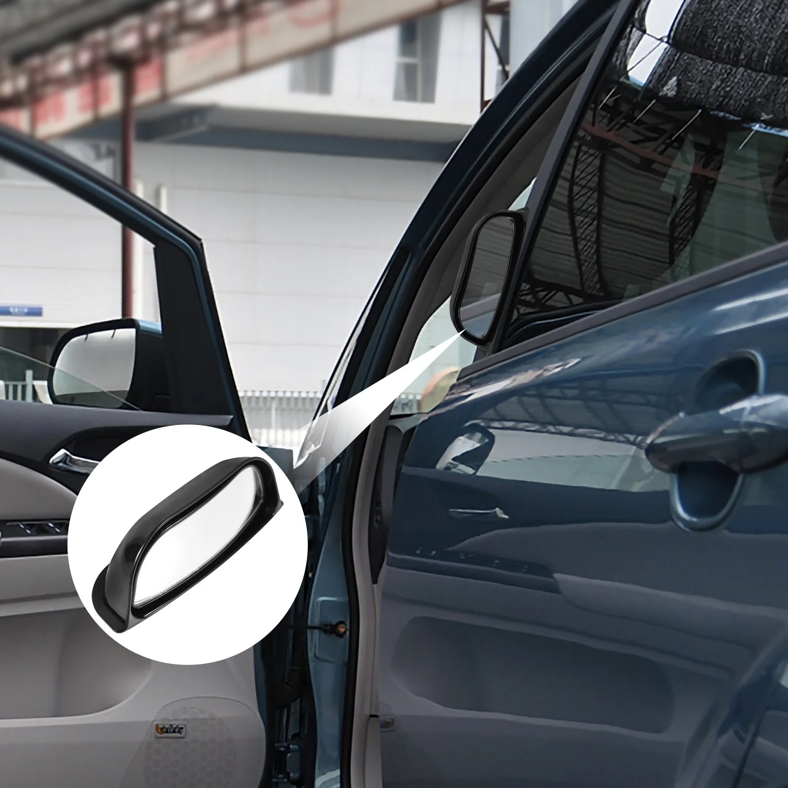 

1Set Black Blind -Pillar Side View Car Mirrors Adjustable Wide Angle Rear Seat Auxiliary Rear View Mirror