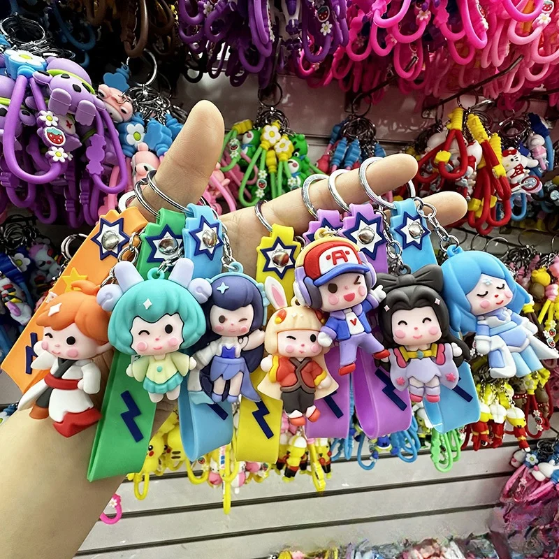

MINISO Game Characters Cute Toy Doll Keychain Car Decoration Pendant Couple Backpack Pendant Keychain Birthday Gift