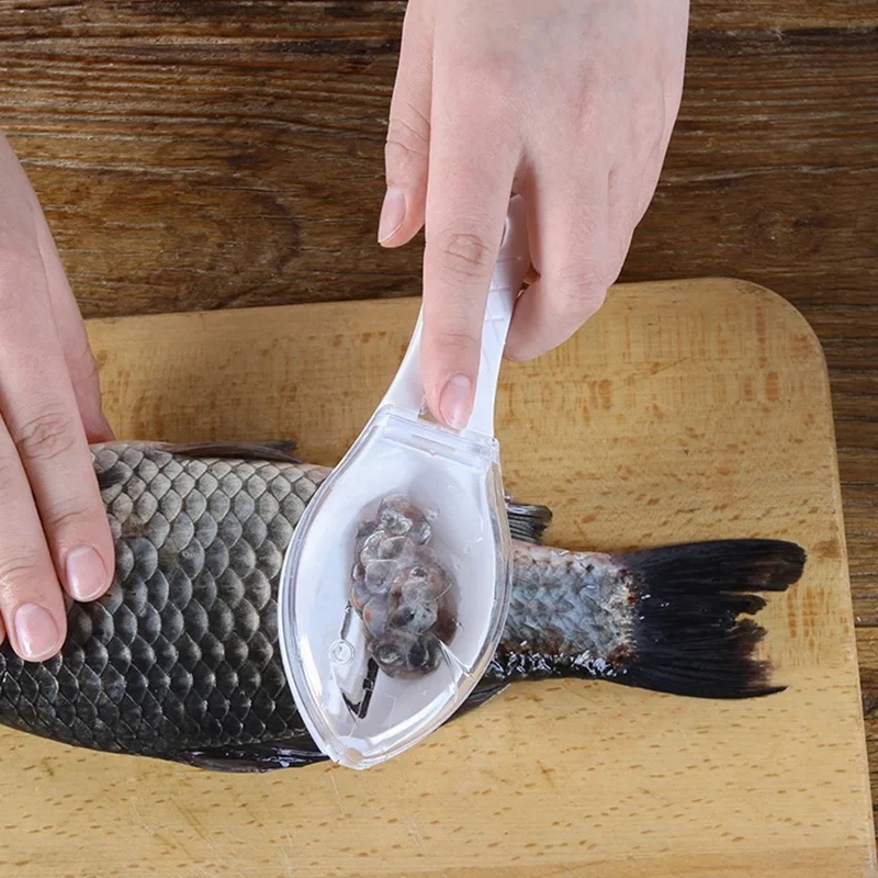 Fish Scale Grater Fish Scaler Fish Cleaning Tool Scaler With Cover Home Kitchen Cooking Fishing Tool