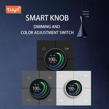 Tuya ZigBee Knopf Smart Dimming Switch Panel App Fernbedienung Sprach steuerung Szene Verknüpfung 4 Gang Relais Smart Light Switch