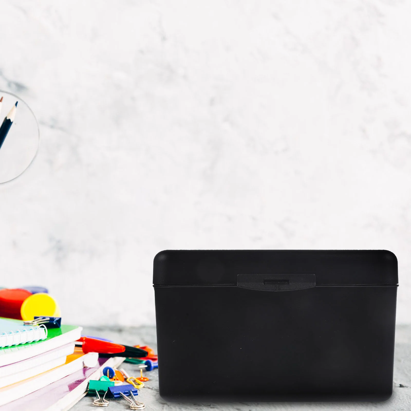 Note Pad Holder Storage Box Black Horizontal Memo Pads Container Paperclip ganizer Notepad Case Office Supplies Desktop File