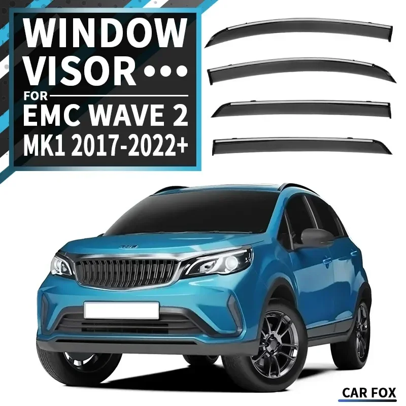 Fit for EMC Wave 2 2022 Window visor Car Sun Rain Guard Vent Shade Deflector Wind Weathershield Moulding Trim