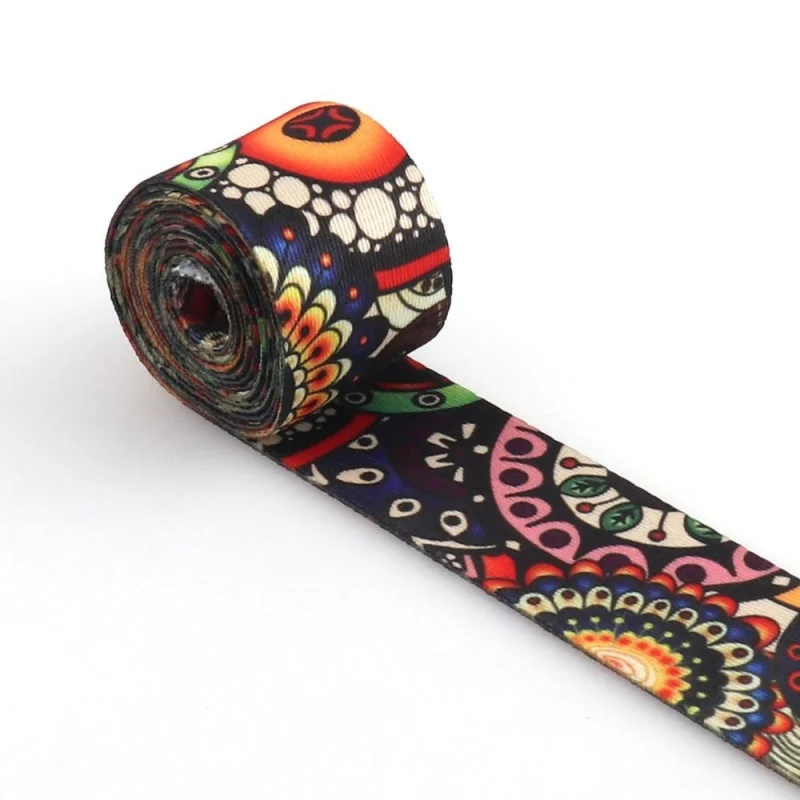 2 meters 38mm floral printed clothing piece waist elastic webbing DIY clothing ribbon bag shoulder strap sewing accessories