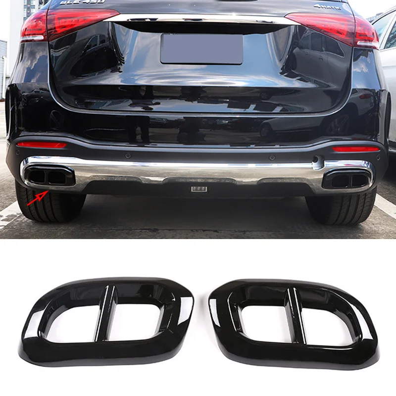 Exhaust Pipe Cover Trim Decoration Double Tube Tail Throat For Mercedes Benz GLC X253 C253 W253 GLE C167 V167 GLS W167 X167