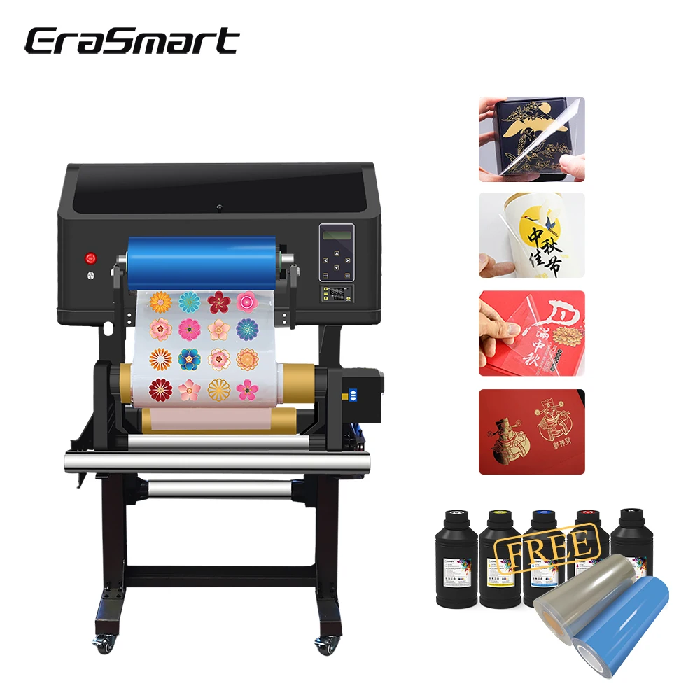 Erasmart XP600 35cm Printers Uv Dtf Transfer Sticker Printer Price All In One Heat Transfer Film Uv Dtf Printer For Logo Ab Roll