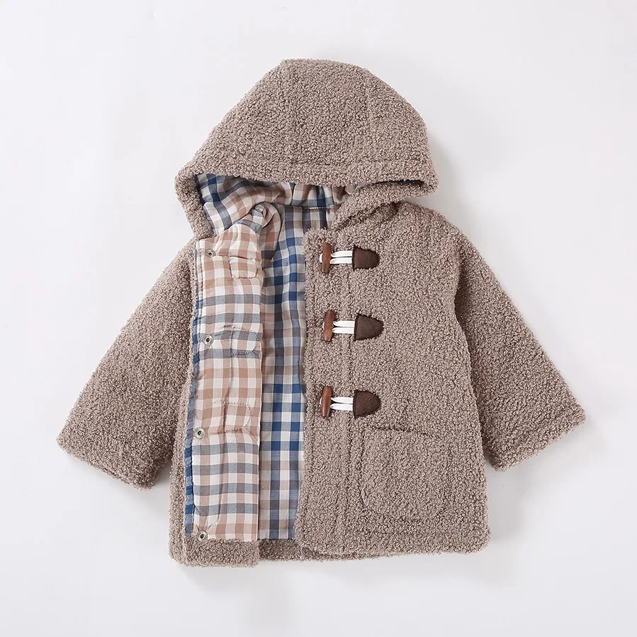 Baby clothes children winter warm thick jacket baby boy hooded coat infant kids polar fleece top fashion outwear with lining 1-4