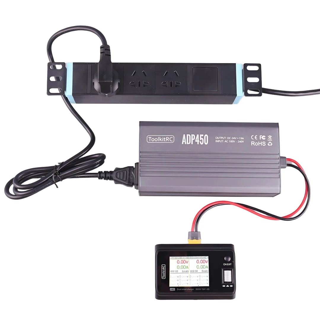 ToolkitRC ADP450 450W Power Supply Adapter XT60 output 24V19A AC input 100V-240V For ToolkitRC M8D M6D M8P M9 Charger