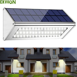 48 LED Luce solare in lega di alluminio 4500mAh Esterna impermeabile con lampada solare Sensore di movimento Radar Applicabile nel portico del giardino