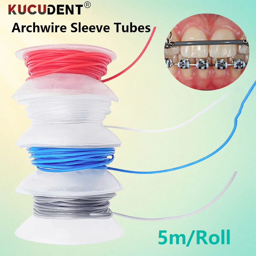 

5m/Roll Dental Orthodontic Archwire Sleeve Tubing Super Elastic Plastic Lingual Wire Protect Tube for Bracket Brace Dentist Tool