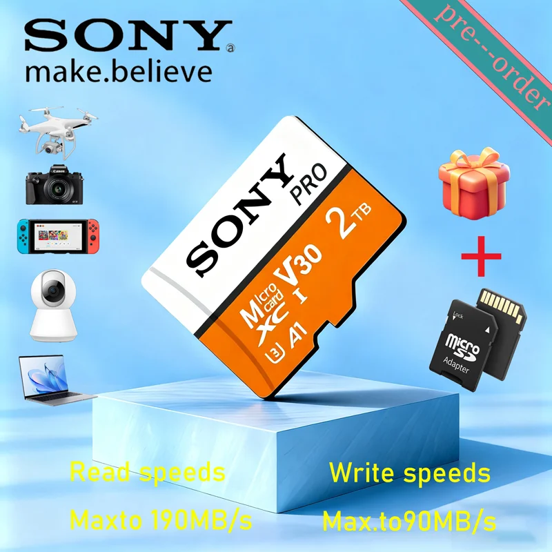 

Оригинальная карта памяти Sony microSDXC EX Express Card объемом 2 ТБ, 1 ТБ, 512 ГБ для Nintendo Switch, профессиональная карта памяти с частотой чтения до 190 МБ/с.