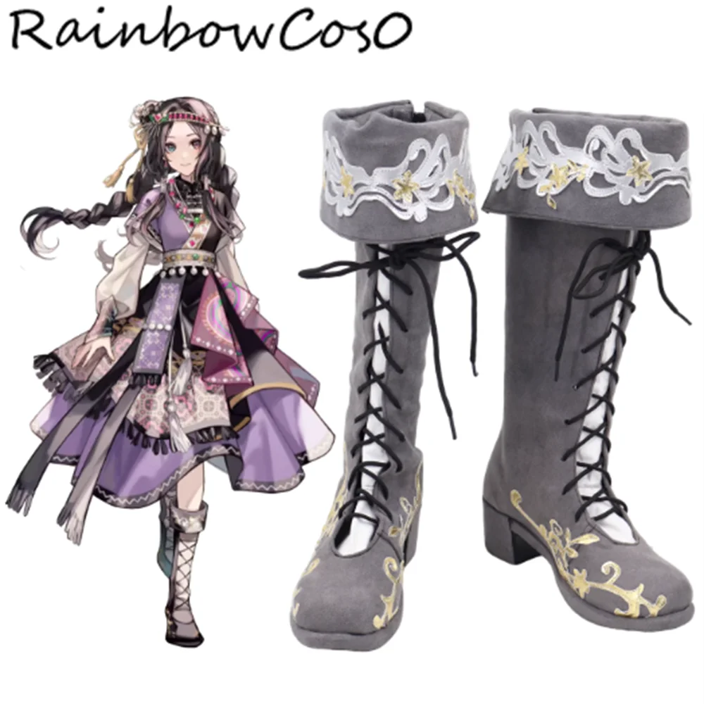 

Yunoha Sanjo Naiya Matsurika no Kei: Tenmeiin Iden Cosplay Shoes Boots Game Anime Party Halloween RainbowCos0 W5482
