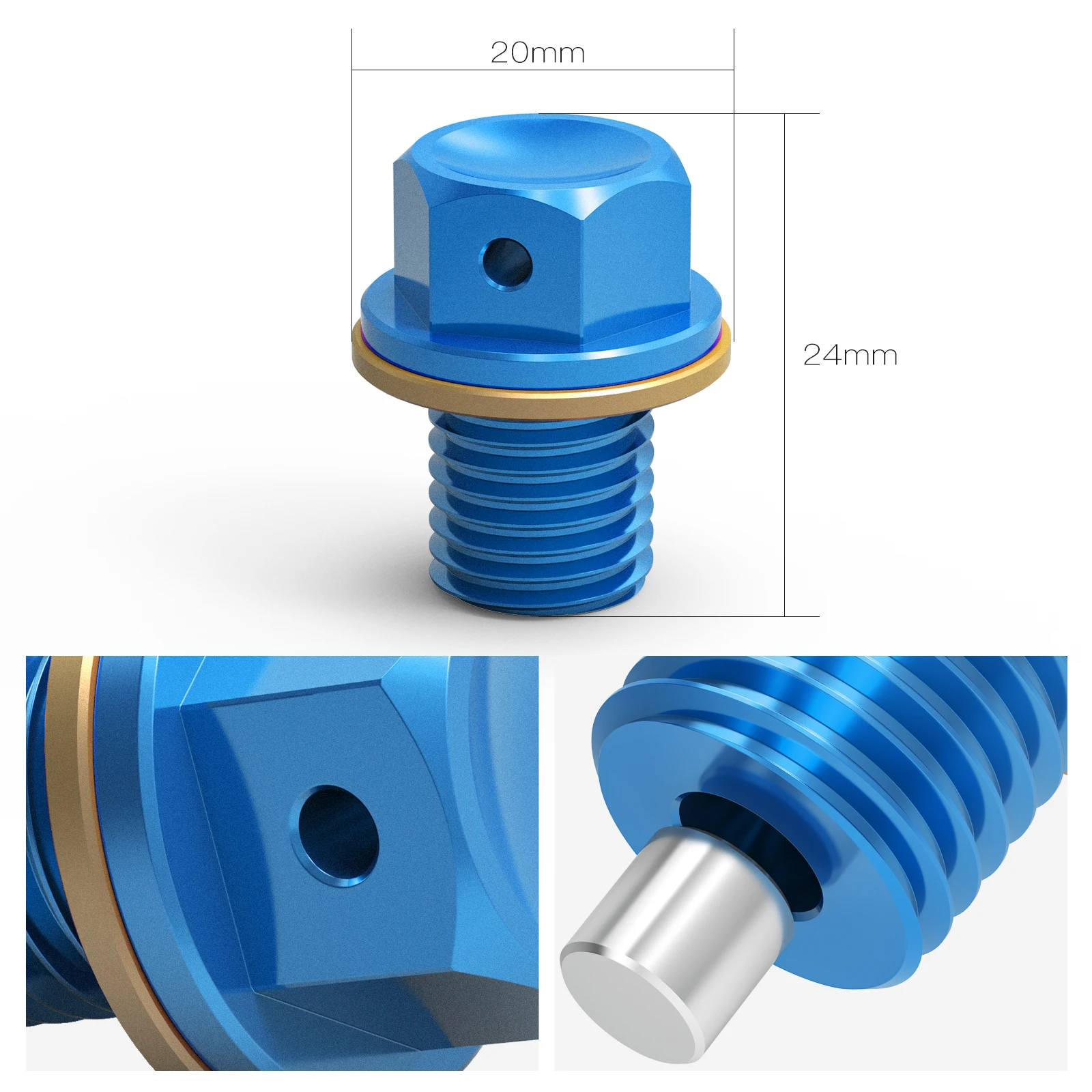 M12xP1.5 Magnetic Oil Drain Bolt For Yamaha YZ125 YZ250 YZ250X YZ 80 WR 250 WR250R WR250X YZF WRF 40 MT-25 MT-03 YZF-R2 YZF-R3