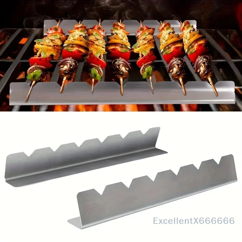 

2pcs Kebab Rack Kebab Stands Skewer Holders Universal Suitable For Barbecue For Kitchen Patio Home Outdoor Camping BBQ Tools New