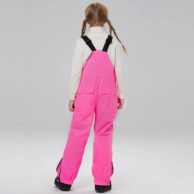 Winter Warm Waterproof Boys Snow Bib Pants Outdoor Sport Mountain Girls Ski Suspender Trousers Heated Children Snowboard Clothes