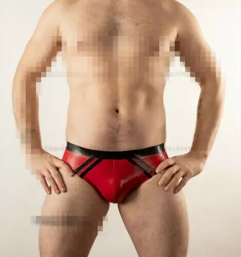 

100% латексные резиновые черные и красные треугольные шорты/брюки, плотные трусы 0,4 мм, S-XXL, рождественские