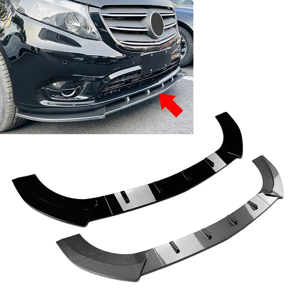 Car Front Bumper Splitter Spoiler Lip For Mercedes Benz Vito W447 2016 2017 2018 2019 2020 2021 2022 2023