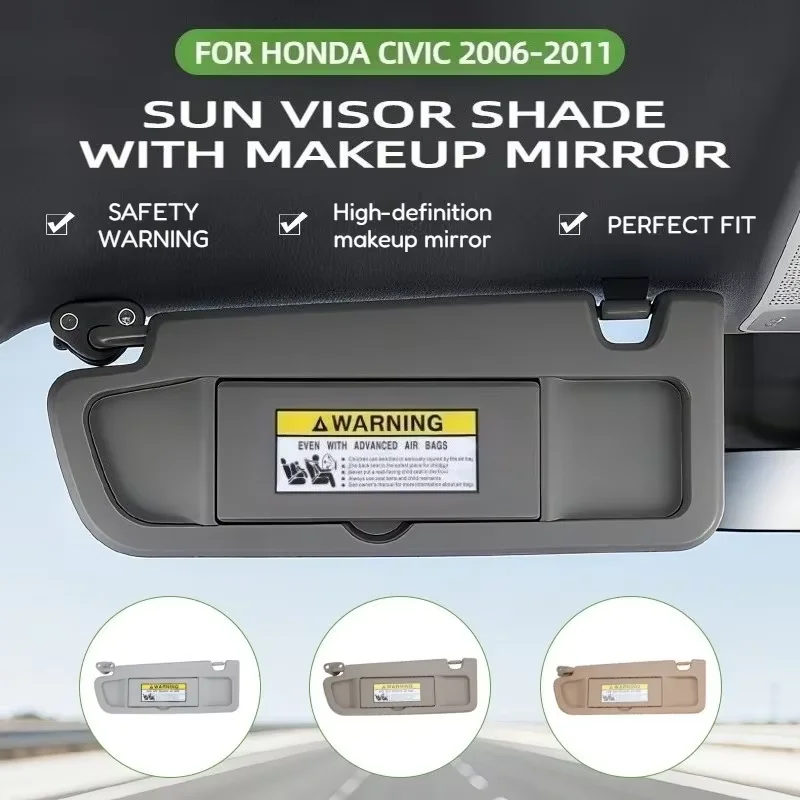 For Honda Civic 2006-2011 Left Right Driver Passenger Side Sun Visor Shade 83280-SNA-A01ZA 83280-SNA-A01ZB