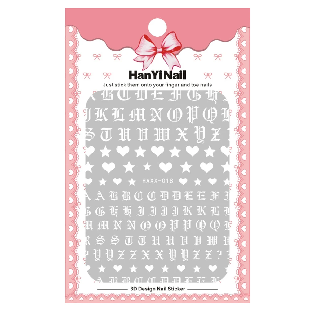 Tools Nail Glue Sticker Self Adhesive DIY Nail Decoration Nail Stickers Letter 3D Nail Art Nail Foils Gothic Alphabet Decals