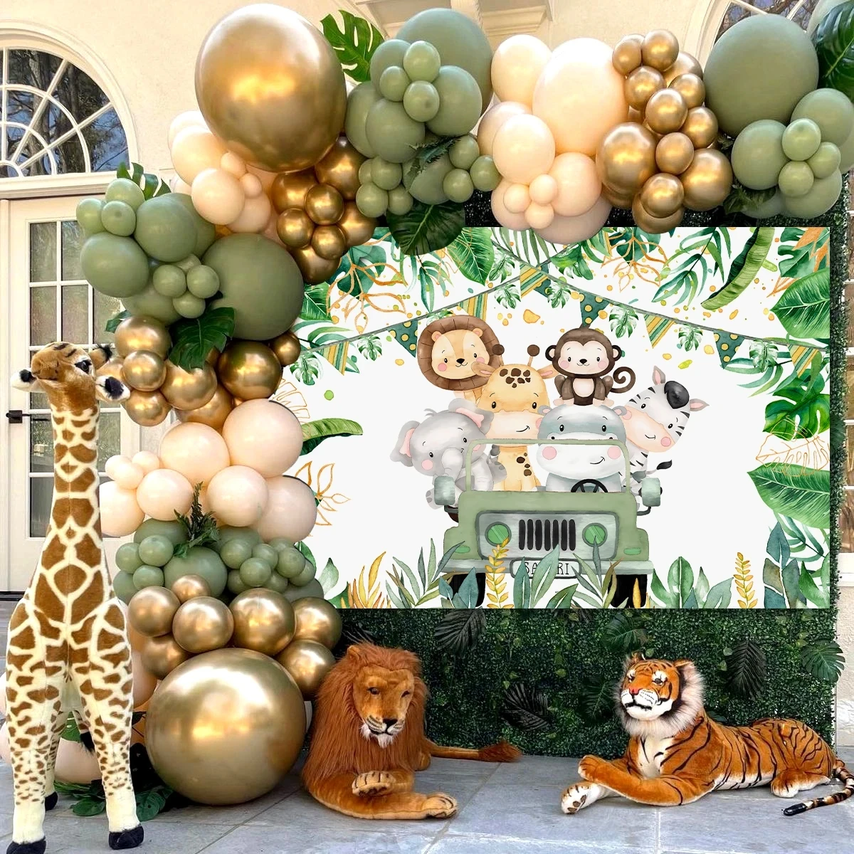 Jungle Animals Backdrop Jungle Party Decoation Wild One Safari Birthday Decorations Baby Shower Boy Gril 1st Birthday Background