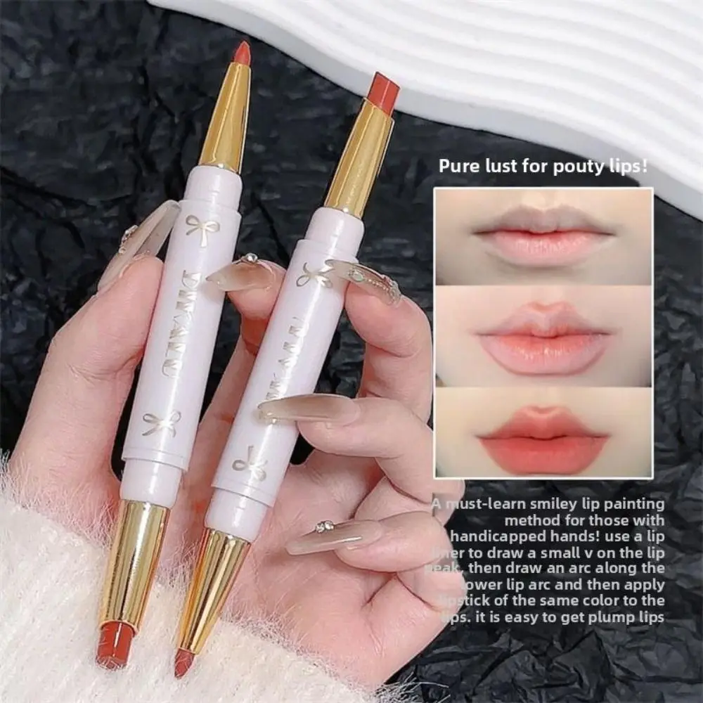 New Double-ended Lip Liner Moisturizing Non-transferable Soft Matte Lipstick Waterproof Lipsk Makeup Tool