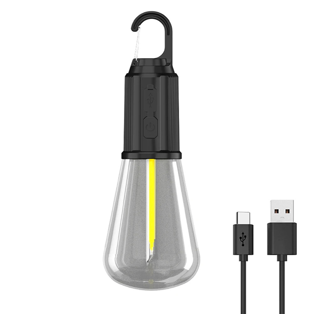 LED Camping Light Type-C USB Rechargeable Waterproof 400mAh 100LM Tent Light with Hook 3 Modes Outdoor Lighting