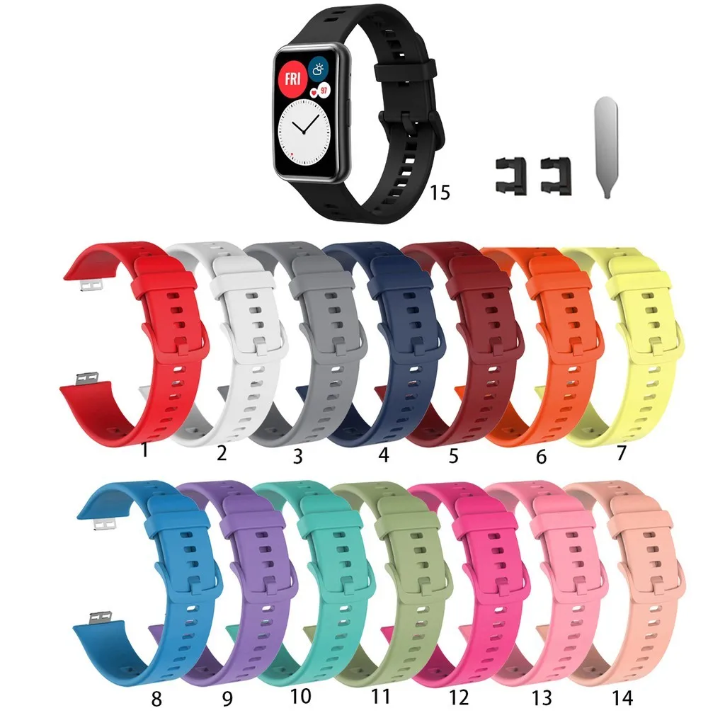 Pulseira de silicone para huawei watch fit 4 3 2/fit novo/se/edição especial pulseira de moda esportiva cinta