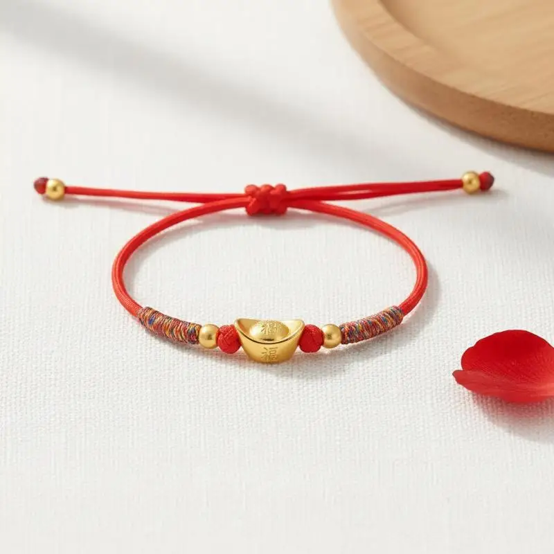 Traditional Chinese Charm Red String Bracelet Handmade for Spiritual Blessing and Harmony