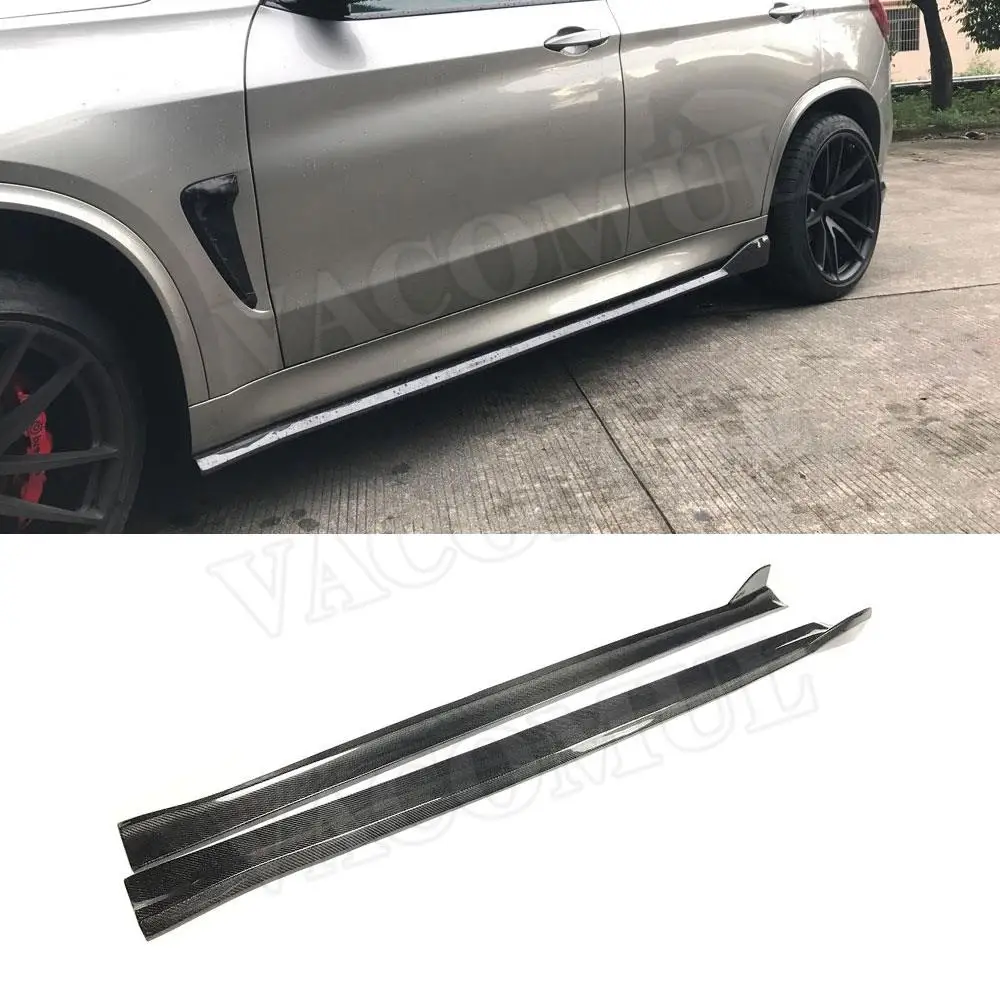 

For BMW Carbon Fiber Side Skirts For X5M F85 X6M F86 2015 2016 2017 2018 HM Style Side Bumper Aprons Car Styling