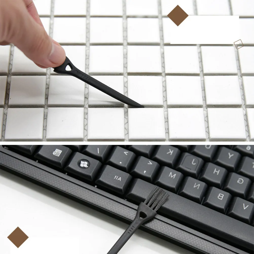 50Pcs Computer Cleaning Brush Black Handle Black Bristles for Keyboard Laptop Screen Monitor Pc Case Car Interior Fish Tank