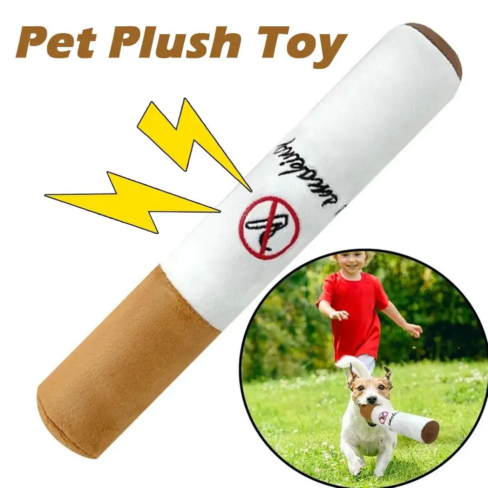 Pet Funny Toys Cigar Big Smoke Plush Sound Squeak Fake Interactive Chew Molar Toys Pet Bite Resistant Game Toy Dog Cigarett O5T8