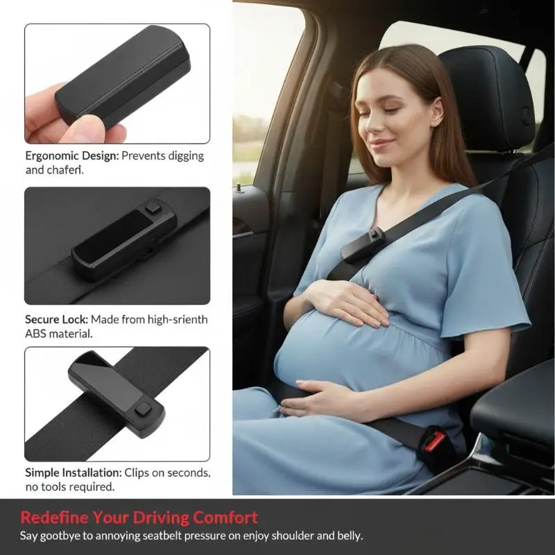 exquisiteAdjustable Car Seat Belt Stopper ABS Texture Universal Seat Belt Fixing Clip Car Interior Accessories 2PCS