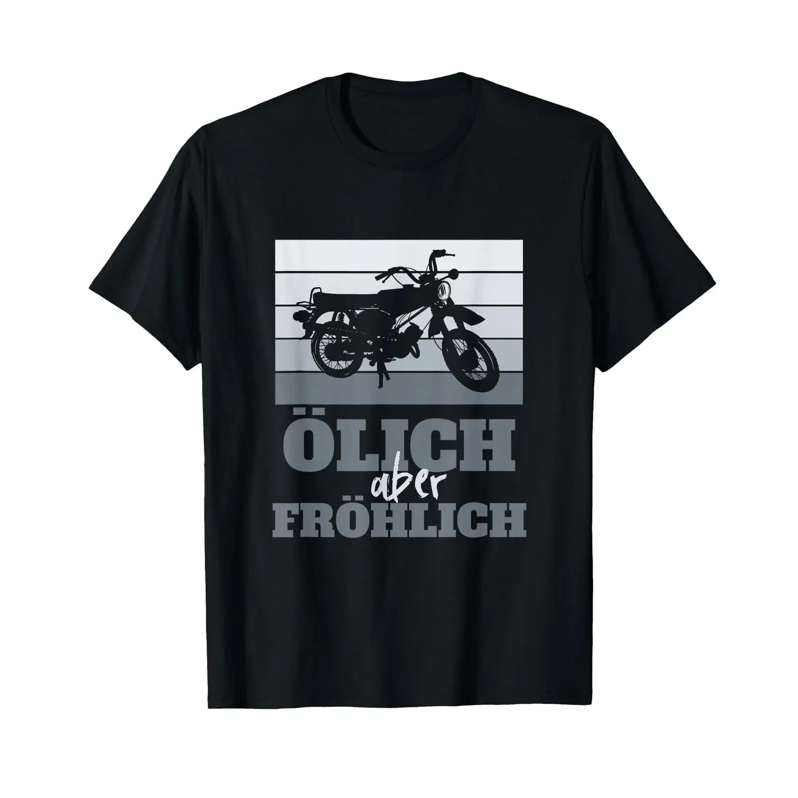 Ölich aber Fröhlich Simson DDR Moped Two Stroke Vintage T Shirt black vintage Washed Casual Soft fashion graphic Slightly homme