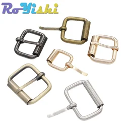 50 Pcs/Pack Metal Wire Formed Half Single Roller Belt Buckles for Hand Bag Shoe Strap Rectangle Ring Leather Craft Repair DIY