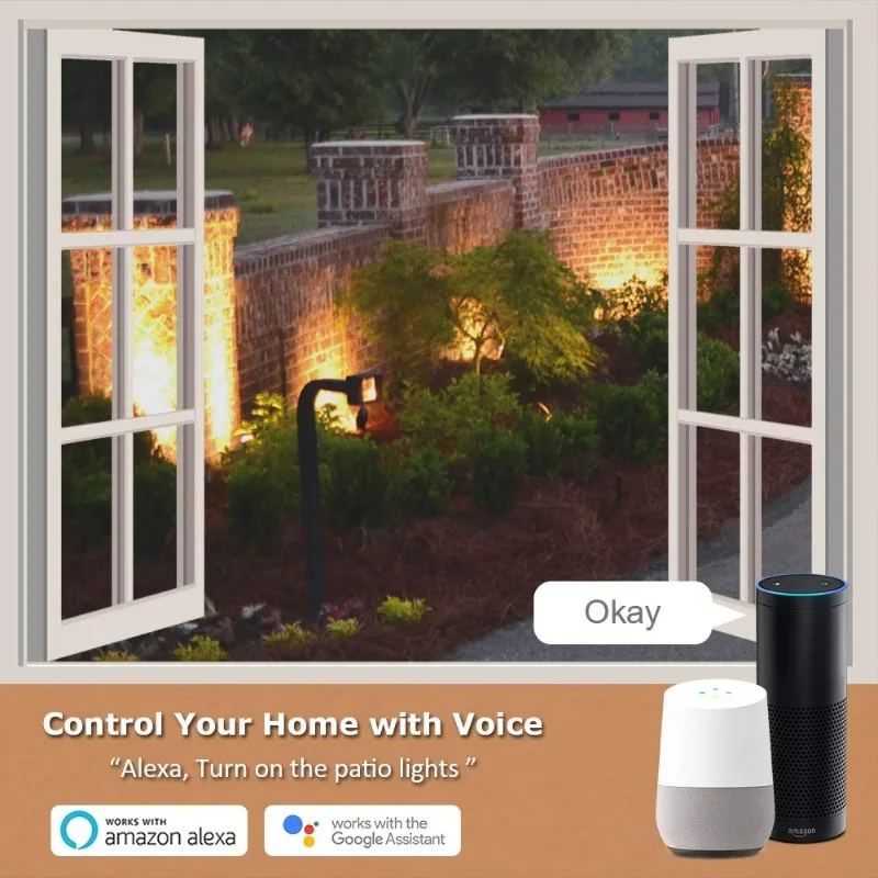 Outdoor Smart Plug Waterproof, WiFi Smart Outlet Switch with 3 Individual Sockets Work with Alexa Echo Google Home