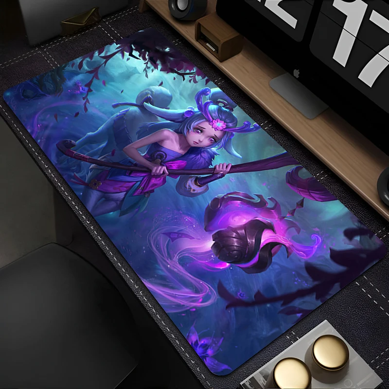 

Lillia League of Legends Mouse Pad Computer Kawaii Gamer Cabinet Mousepad XL Anime Girl Desk Mat Laptop Purple Cute Keyboard Rug