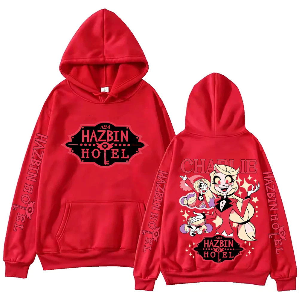 Толстовка с капюшоном Hazbin Hotel Charlie для мужчин и женщин в стиле Харадзюку, пуловер с длинными рукавами, топы, толстовка в подарок