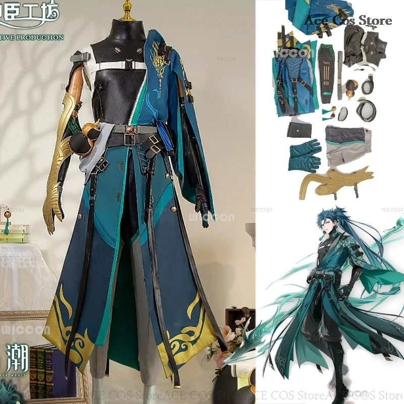 Jiyan Ji yan Cosplay Peruca de Fantasias, Perucas, Anime, Roupas de Festa de Halloween, Roupa extravagante masculina, Ondas Novas, 2024