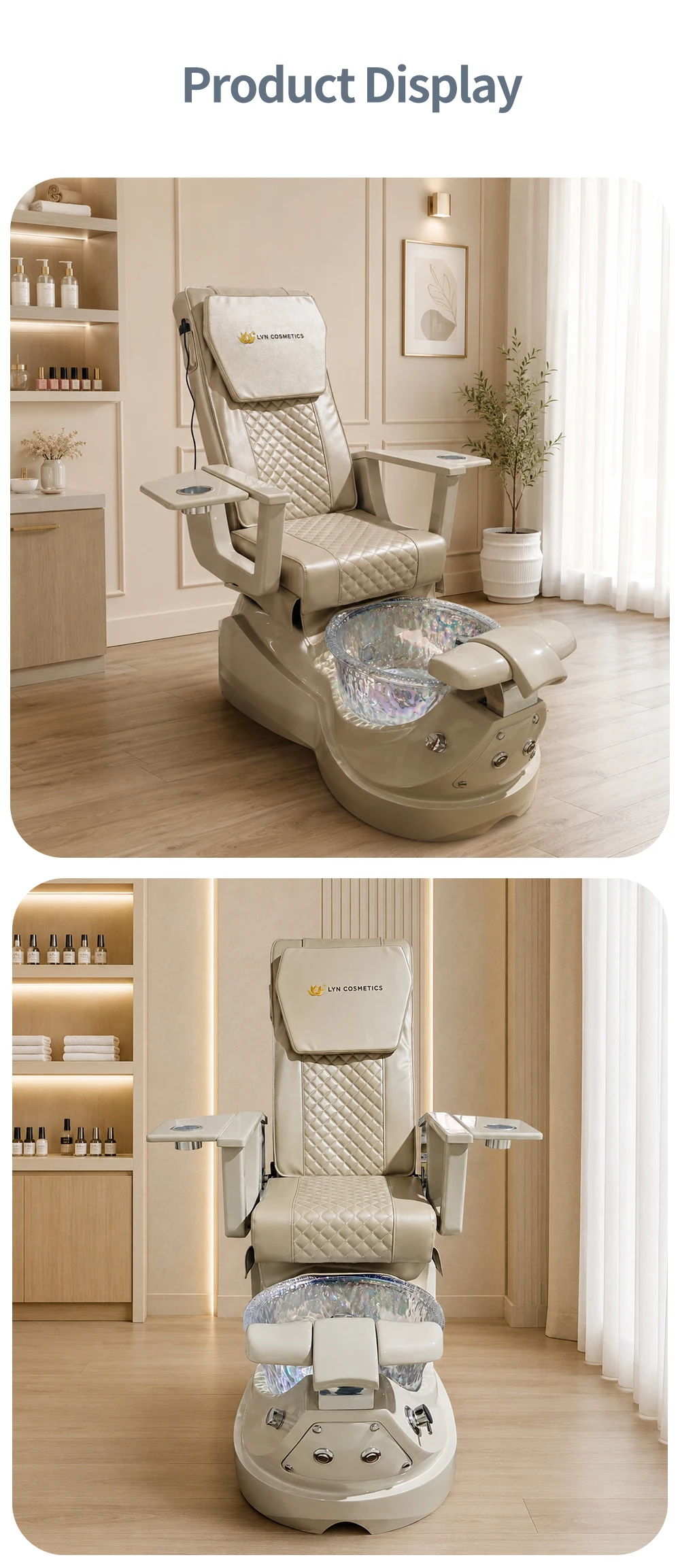Pediküre-Spa-Stuhl mit Glas-Fußwanne, Verstellbare Maniküre-Pediküre-Station, Massage-Fußpflege-Stuhl für Schönheitssalon und Nagelstudio – Detail 10