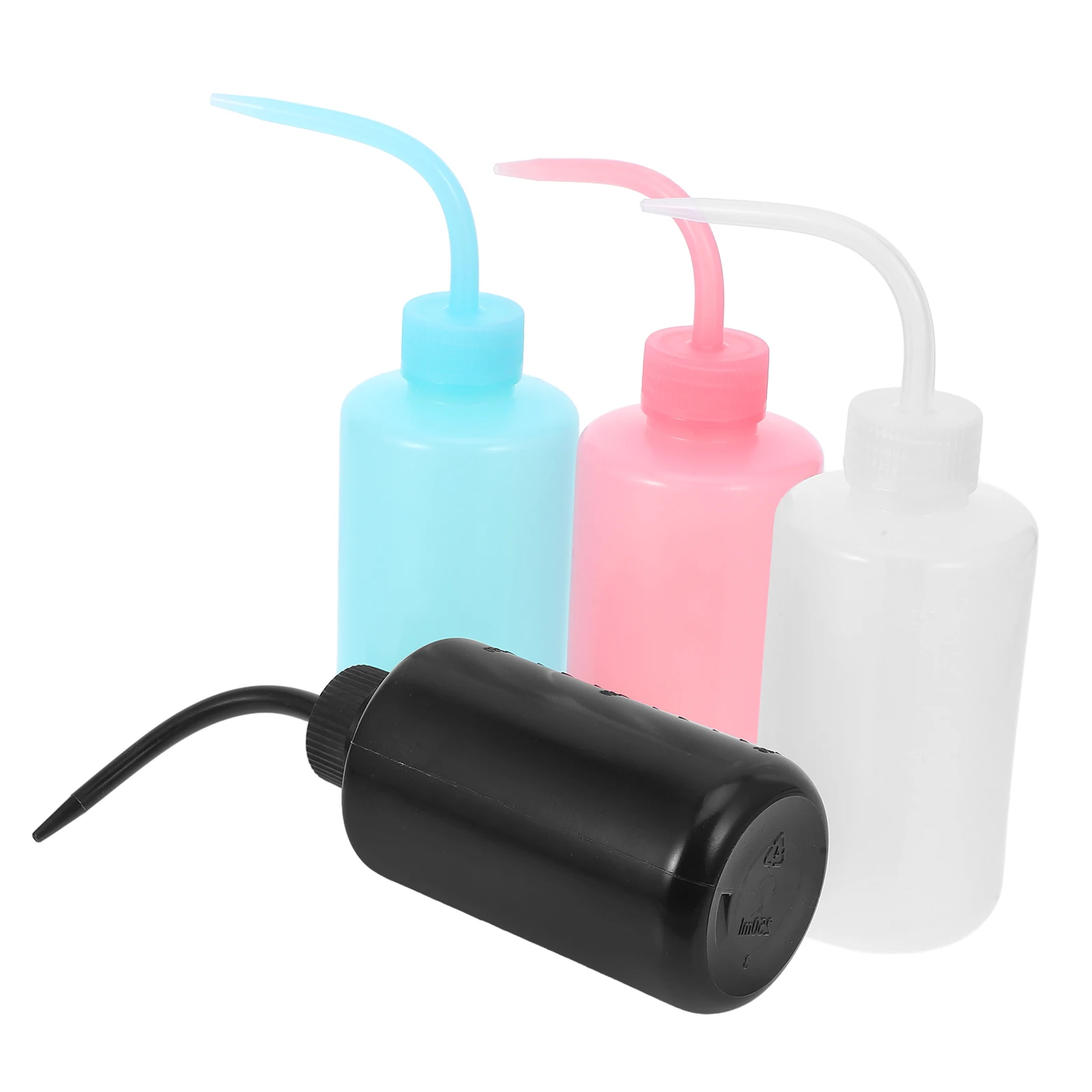 

4 Pcs Cleaning Bottle Small Plastic Squeeze Dispensing Bottles Curved Neck Empty Portable Lash Wash