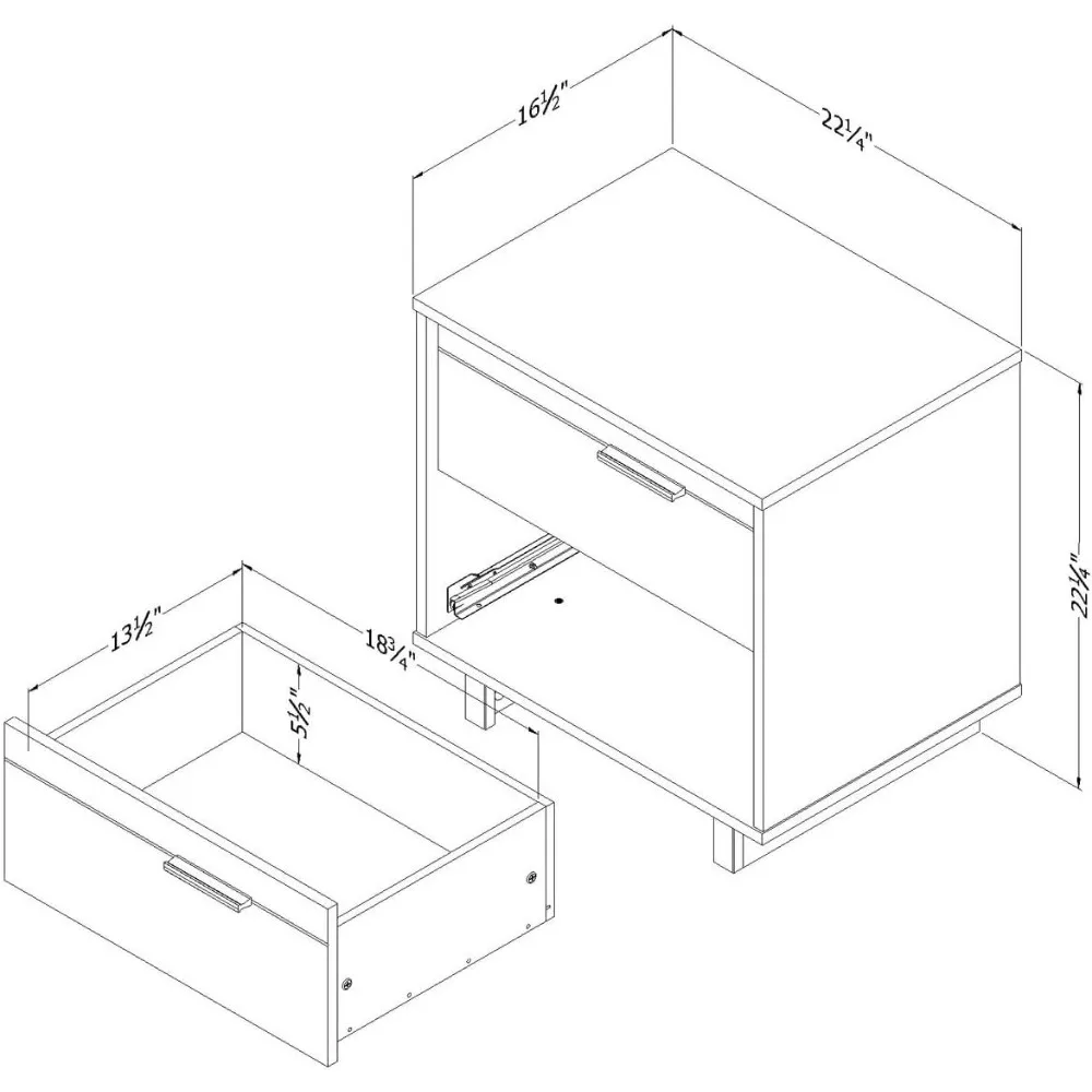 Fynn 2-Drawer Nightstand, 0, Gray Oak