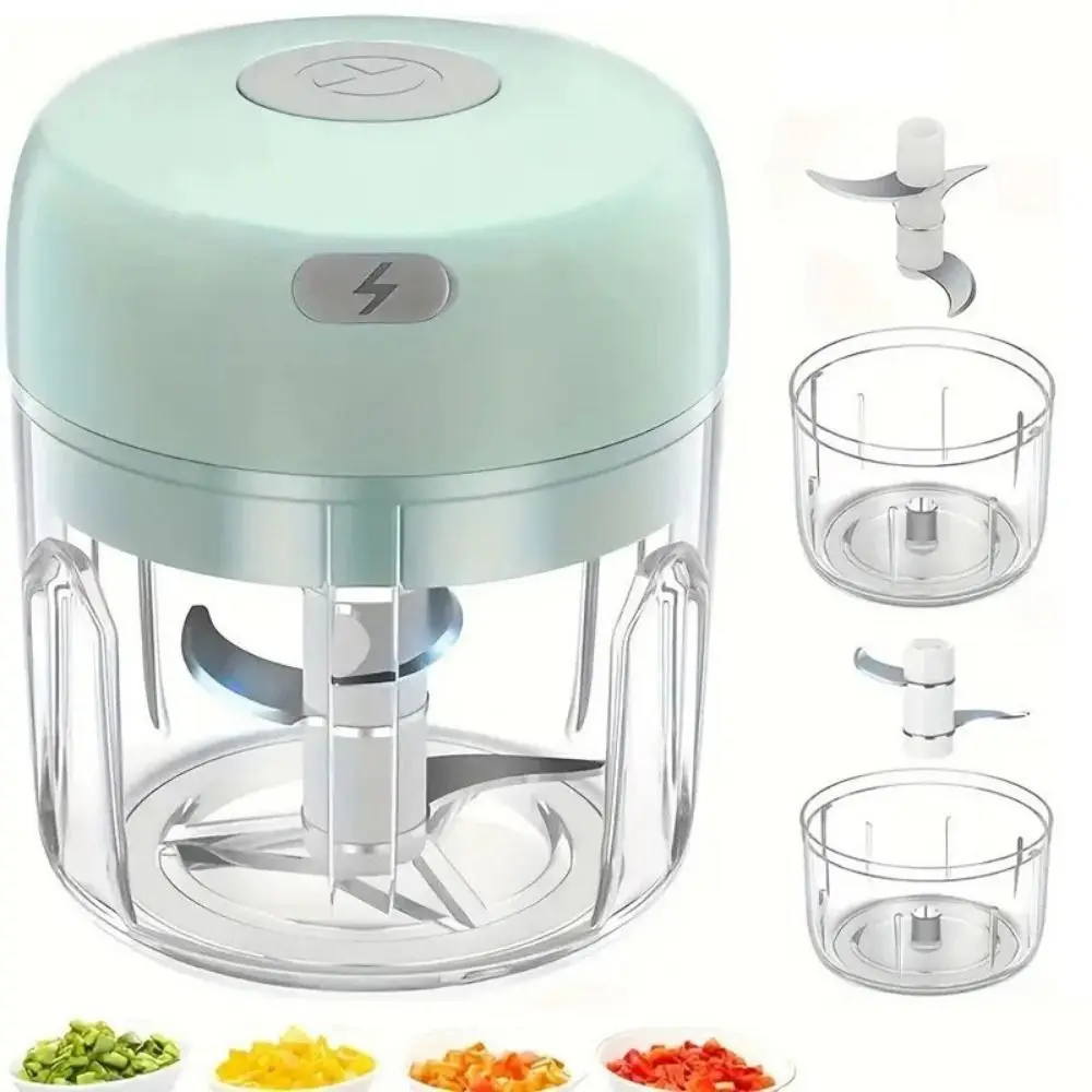 Wireless Electric Food Chopper Household 100/250ml Mini Food Processor Plastic Rechargeable Garlic Masher Machine